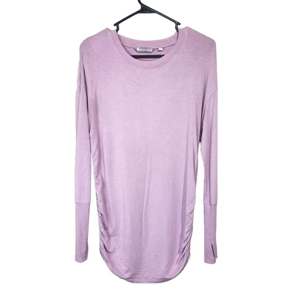 Athleta Drishti Ruched Sweatshirt Modal Sugarplum Mauve  Size XS